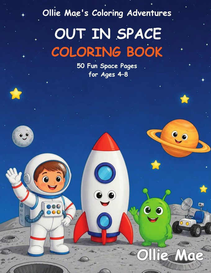 Out in Space Coloring Book cover